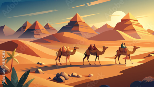A picturesque illustration of an igloo with two figures and sled dogs in a serene landscape.
