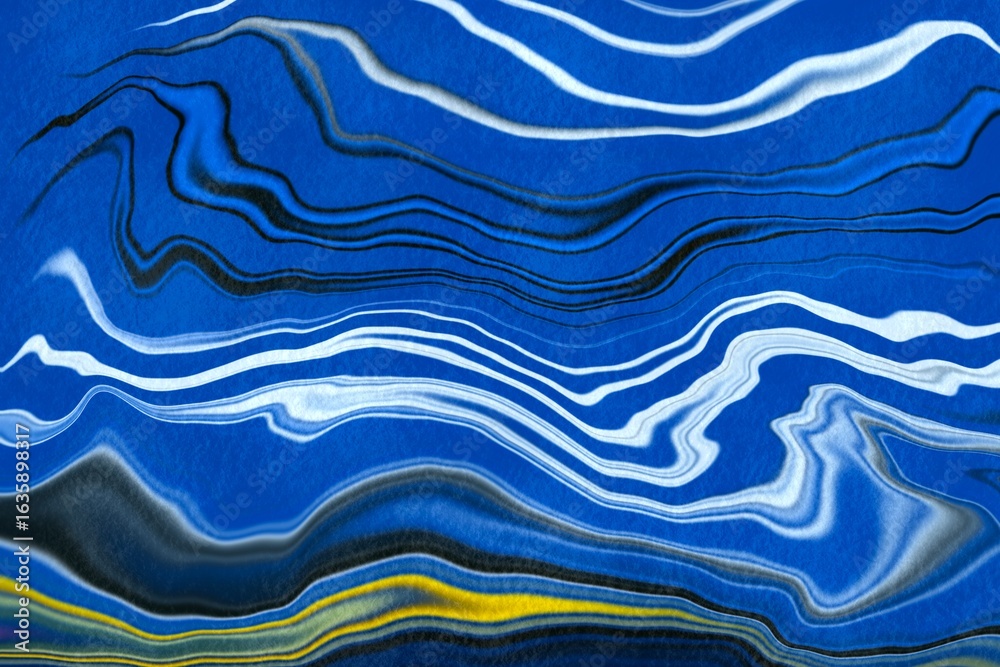 Fototapeta premium Colorful wavy abstract pattern with blue, white, and yellow hues flowing in various directions