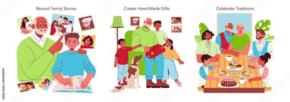 Obraz premium Family Bonding Through Stories, Gifts, and Traditions