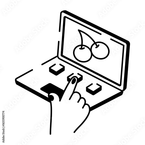 A sketchy style icon denoting an online lottery game 
