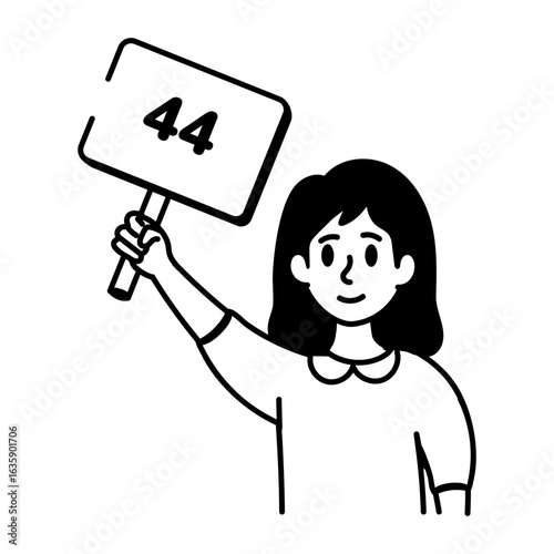 A hand drawn style icon showing a winning number result
