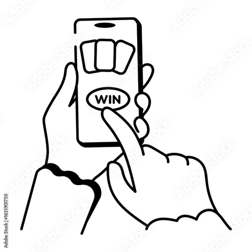 A hand drawn style icon representing online gambling activity
