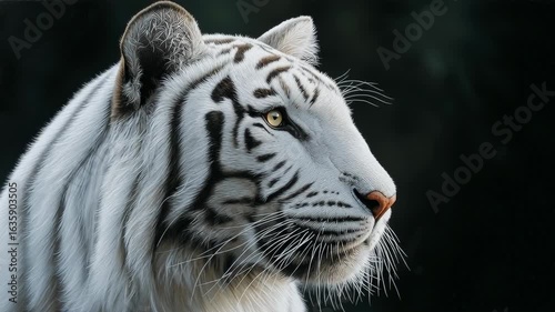 White tiger closeup portrait Generative AI