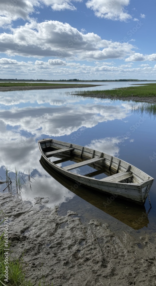 Obraz premium Rowboat on Calm Waters