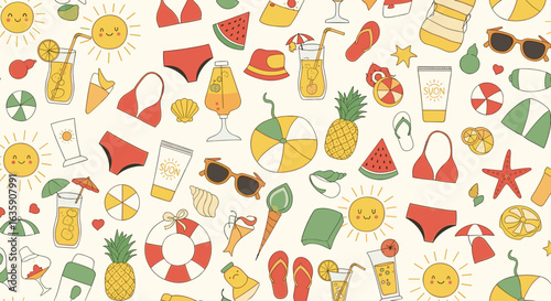 Bright Summer Vacation Beach Party Holiday Fun And Sun Everything You Need For A Great Time