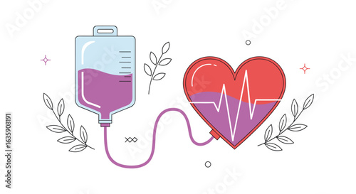 The Life Giving Connection Between Blood Donation and a Healthy Heartbeat Graphic