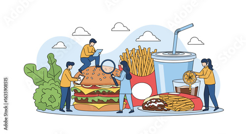 Exploring the Delicious World of Fast Food with People Examining Treats Up Close