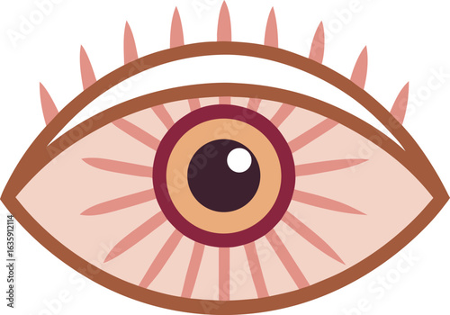 Pink Boho Halloween Aesthetics Stylized Eye, Abstract Design
