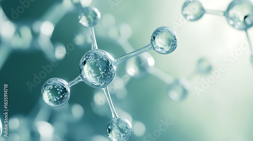Futuristic Glass and Water Molecular Designs: A Conceptual Exploration of Advanced Skincare and Cosmetic Innovation, Blending Organic Patterns, Bioluminescence, and Minimalist 3D Aesthetics
