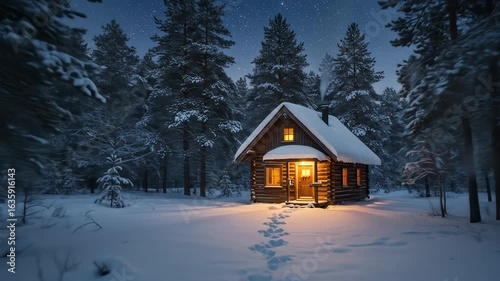 Cozy Cabin in a Winter Wonderland