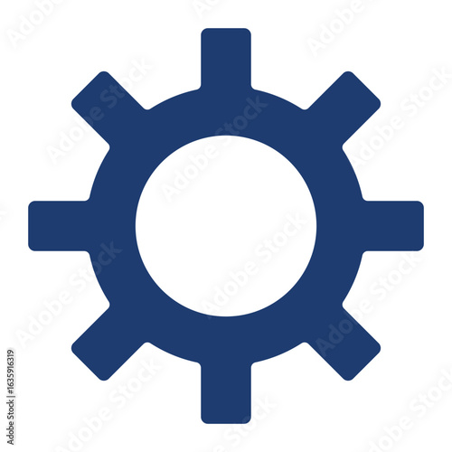 Settings In Blue Monochrome Flat Design, Vector Illustration