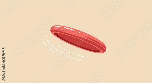 Flying disc against a light background, three white motion lines are around it