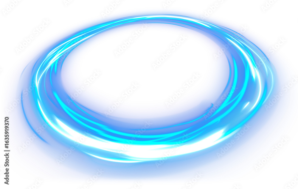 Electric Blue Light Vortex on Isolated Background Electric Blue Light Vortex on Isolated Background