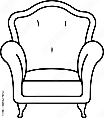 black armchair isolated on white