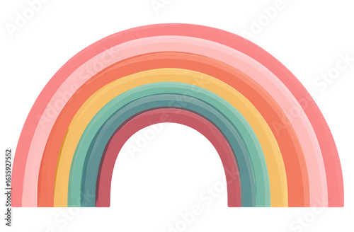 A bright and colorful rainbow isolated on a transparent background