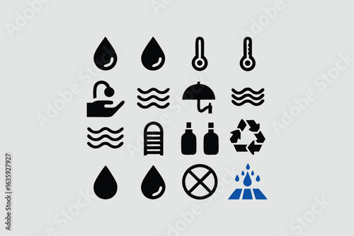 Water icon set  