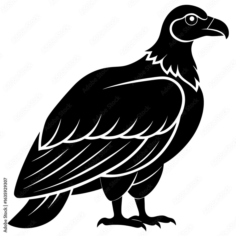 Fototapeta premium Black silhouette of a california condor in flight