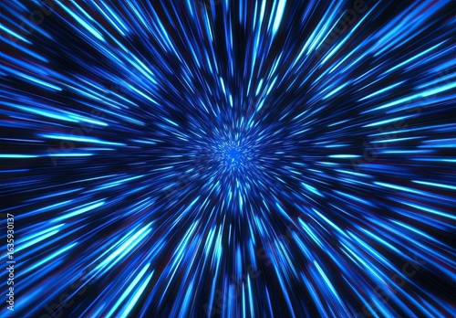 Blue and black background, speed lines, speed effect, motion blur