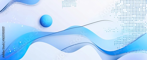 Blue and white background with geometric shapes for business presentation, vector illustration design