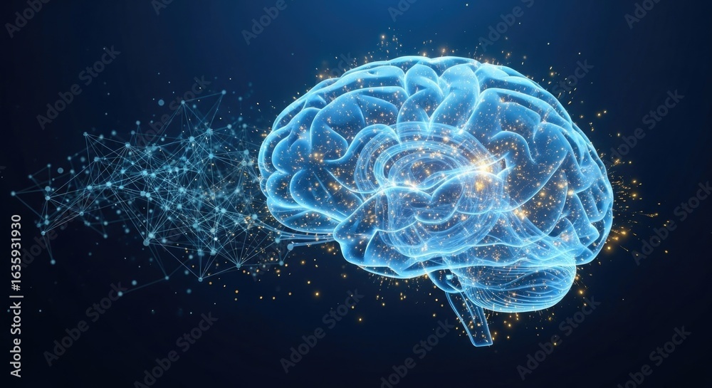 Human brain with artificial intelligence, digital technology, neural network and machine learning concept, innovative mind Human brain with artificial intelligence, digital technology, neural network and machine learning concept, innovative mind