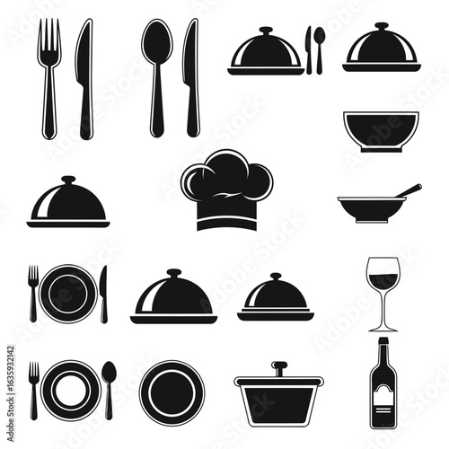Dining utensils and serving dishes fork knife