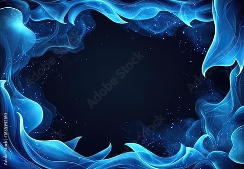 Blue fire flames on a black background with a carbon texture for an abstract wallpaper design