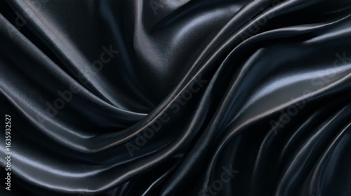 Wallpaper Mural Close Up Of Draped Black Fabric With Texture Torontodigital.ca