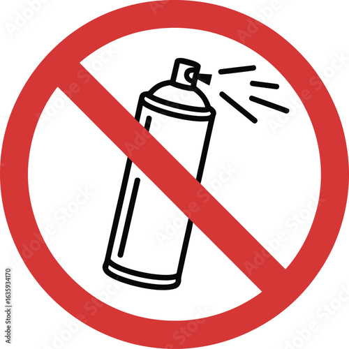 Prohibited Spray Paint Use Sign - Warning Symbol for Safety