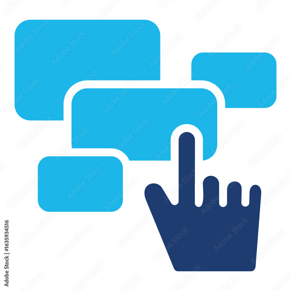 Obraz premium Interface Icon In Blue Monochrome Flat Design, Vector Illustration