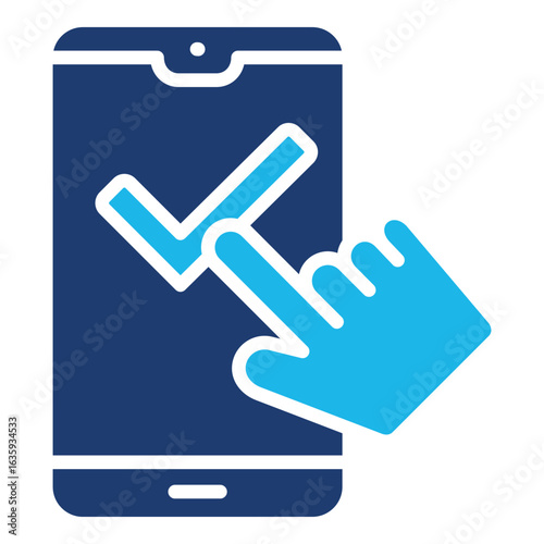 User Experience Icon In Blue Monochrome Flat Design, Vector Illustration