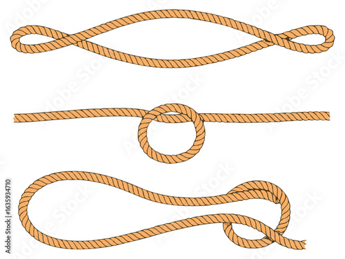 Rope Border Lasso vector illustration Rope silhouette