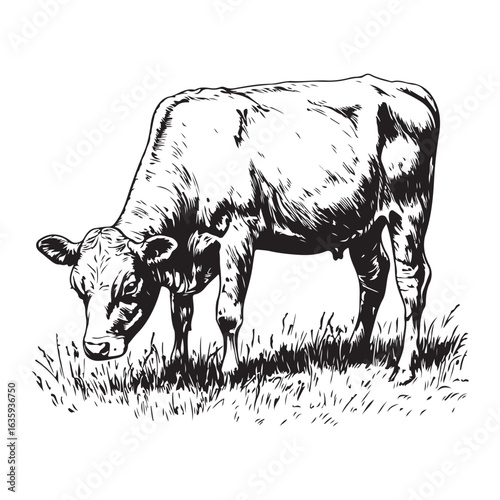 cow silhouette vector icon. black angus vector illustration 