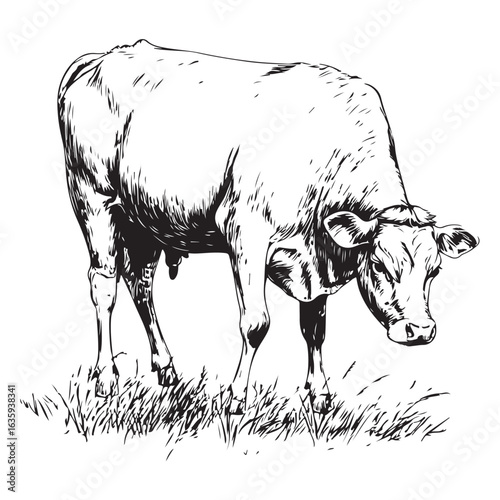 cow silhouette vector icon. black angus vector illustration 