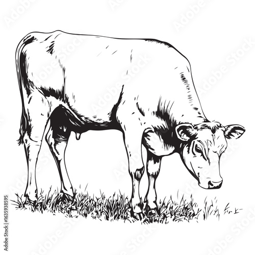 cow silhouette vector icon. black angus vector illustration 