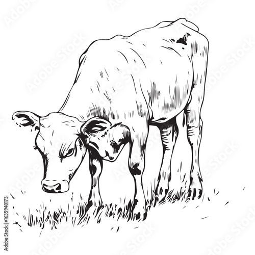 cow silhouette vector icon. black angus vector illustration 
