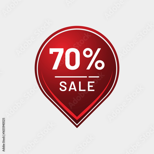 Free Download 70% Off Icon – Red Hot Discount Label for Limited-Time Offers - GFXLoad
