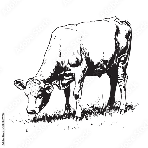 cow silhouette vector icon. black angus vector illustration 