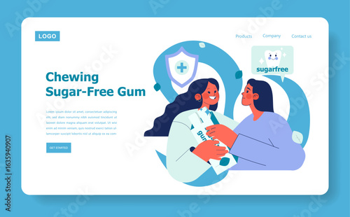 Chewing Sugar-Free Gum Advert with Smiling Characters