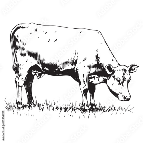 cow silhouette vector icon. black angus vector illustration 