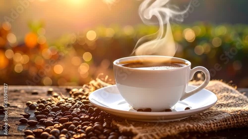 Morning coffee scene