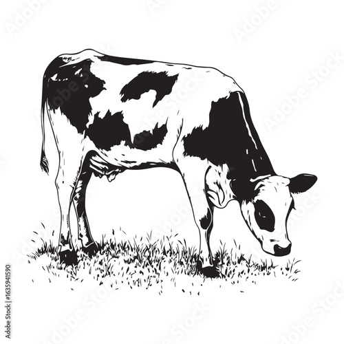 cow silhouette vector icon. black angus vector illustration 