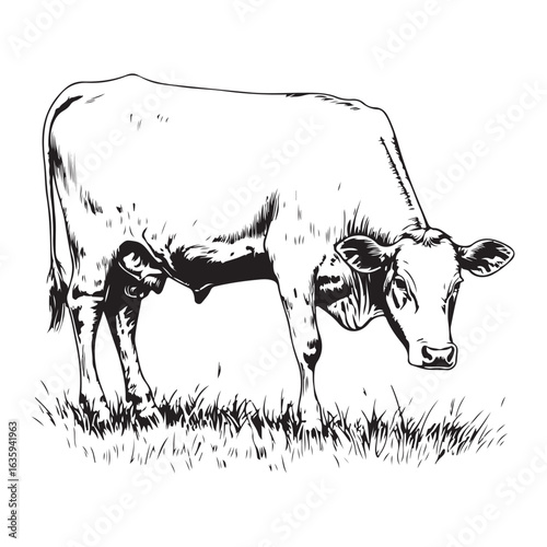 cow silhouette vector icon. black angus vector illustration 