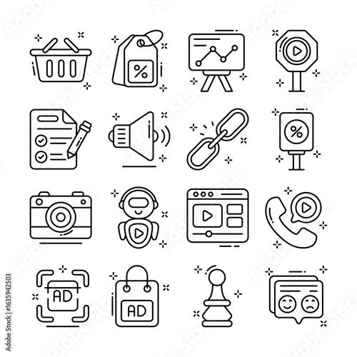 Download our premium bundle of digital promotion outline icons