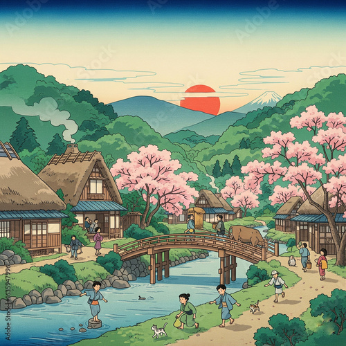 landscape with village