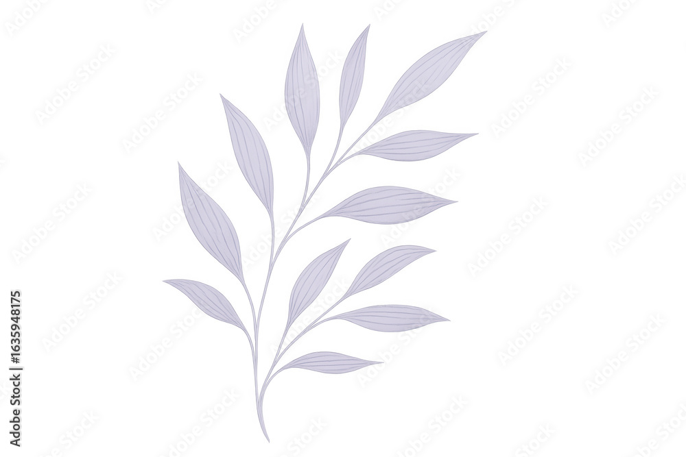 Fototapeta premium Delicate lavender sprig against transparent backdrop, enhancing graphic designs with subtle botanical sophistication