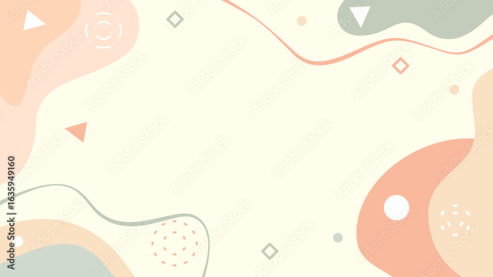 Fototapeta premium Minimalist abstract pastel vector designs with gentle organic shapes, balanced composition, and a soft, calming aesthetic.
