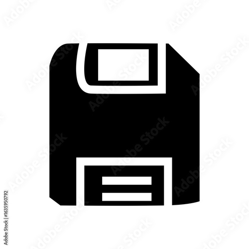 black floppy disk vector illustration for computer