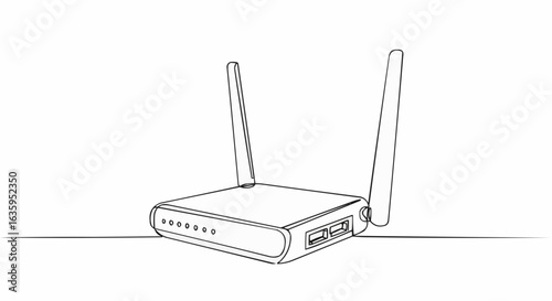 Minimalist illustration of a wireless router.