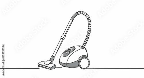 A sleek vacuum cleaner stands ready for household tasks.