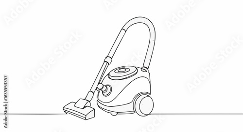 A modern vacuum cleaner is ready to perform the cleaning tasks